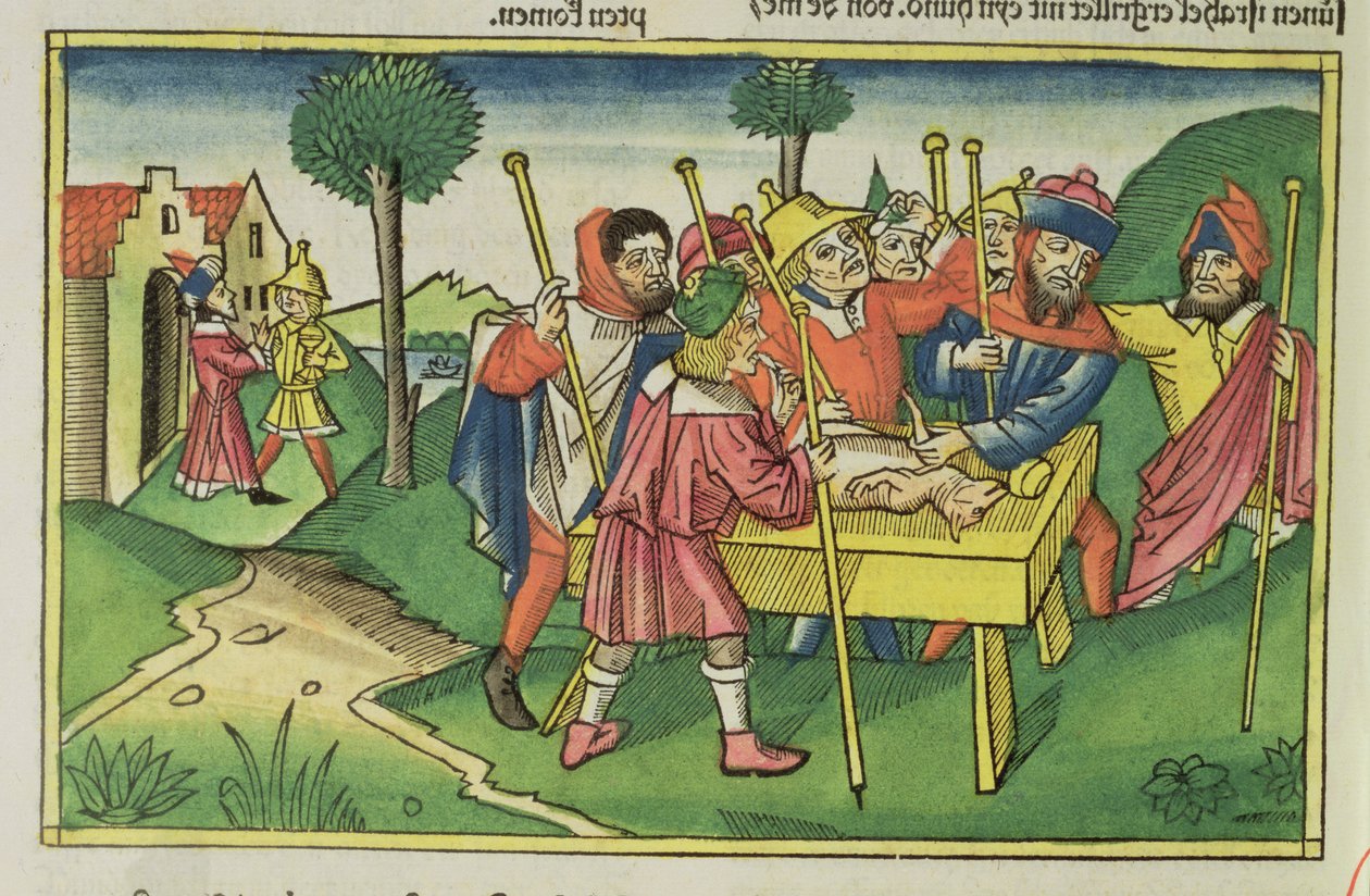 Esodo 12 La prima Pasqua, dalla Bibbia di Norimberga (Biblia Sacra Germanaica) da German School