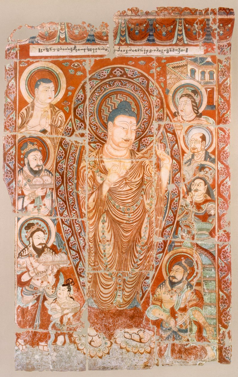 Facsimile dei dipinti del tempio rupestre ora nel Koeniglichen Museum, Berlino, fine XIX-inizio XX secolo da German School