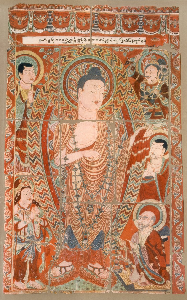 Facsimile dei dipinti del tempio rupestre ora nel Koeniglichen Museum, Berlino, fine XIX-inizio XX secolo da German School