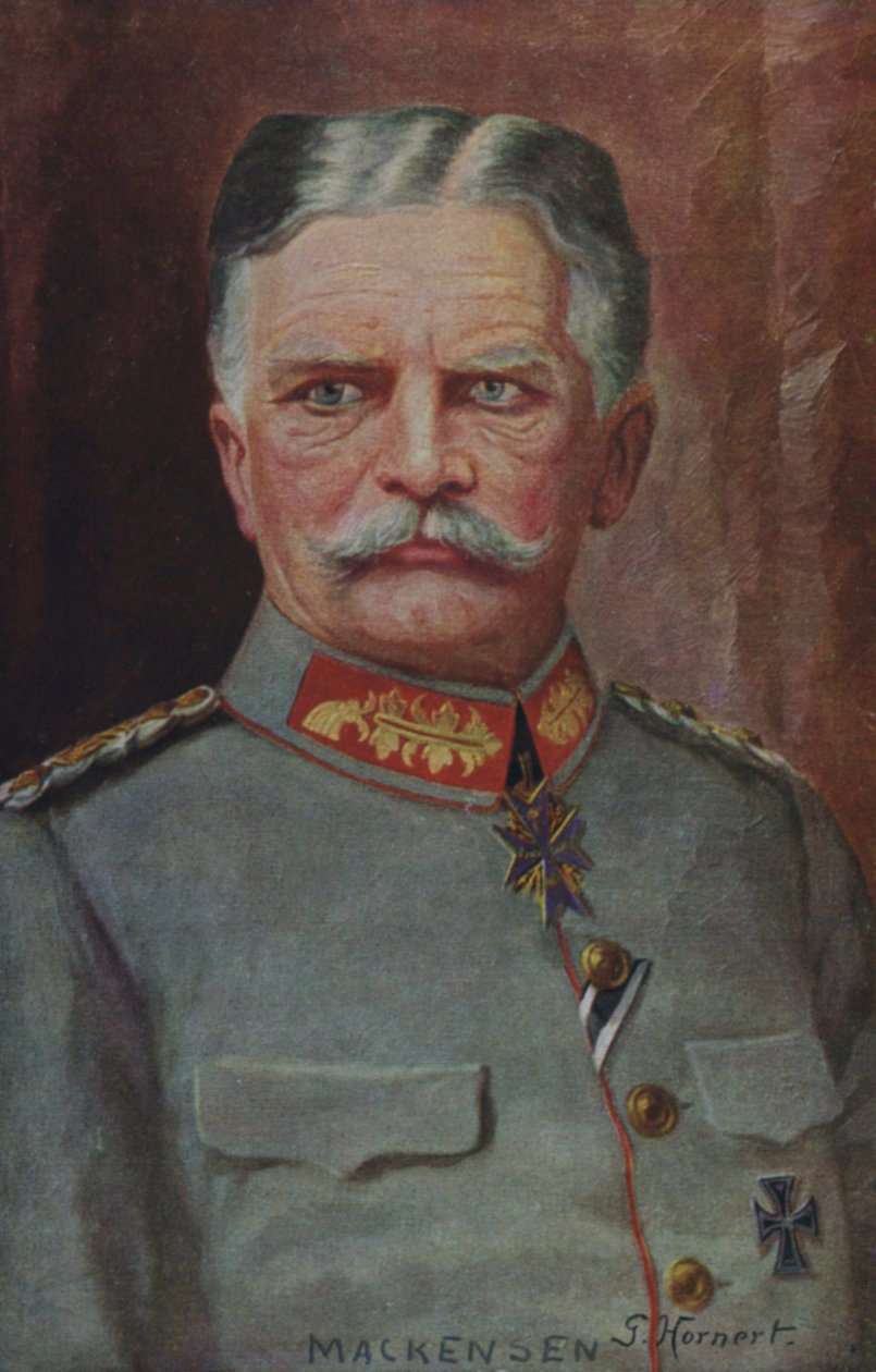 Il feldmaresciallo August von Mackensen, comandante militare tedesco della Prima guerra mondiale (litografia a colori) da German School