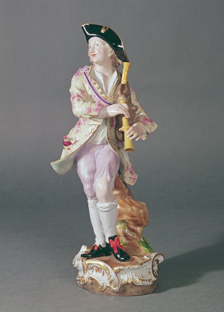 Figura di un galante con pipe, Meissen, c.1850 da German School