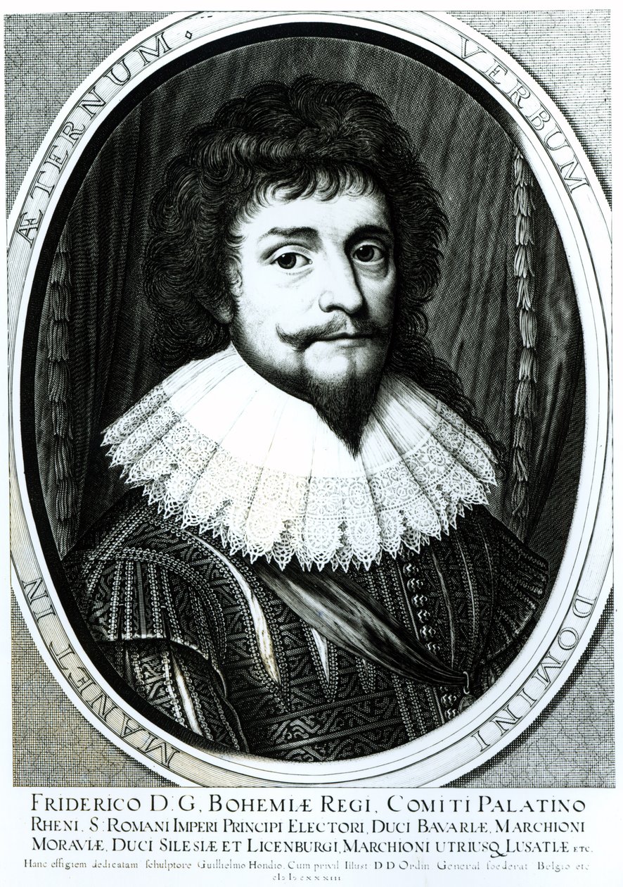 Federico V (1596-1632), Re di Boemia, Elettore Palatino del Reno, inciso da Willem Hondius, 1633 da German School