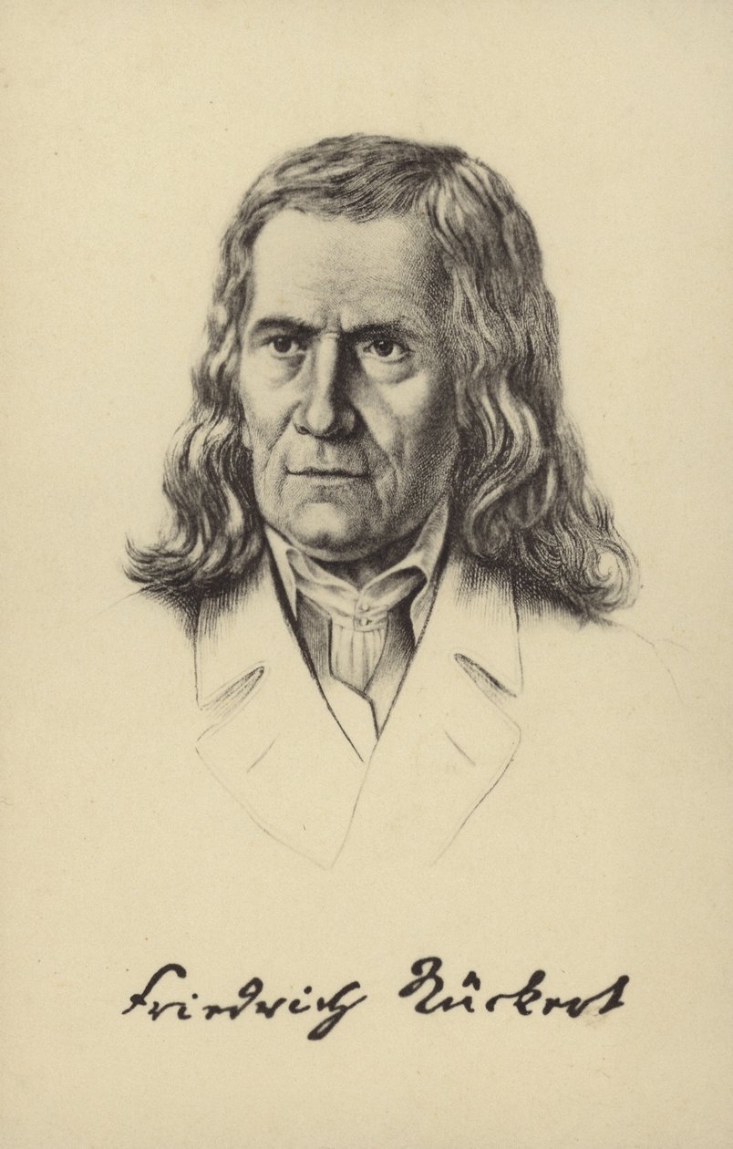 Friedrich Rueckert (1788-1866), poeta tedesco, traduttore e professore di lingue orientali (litografia) da German School