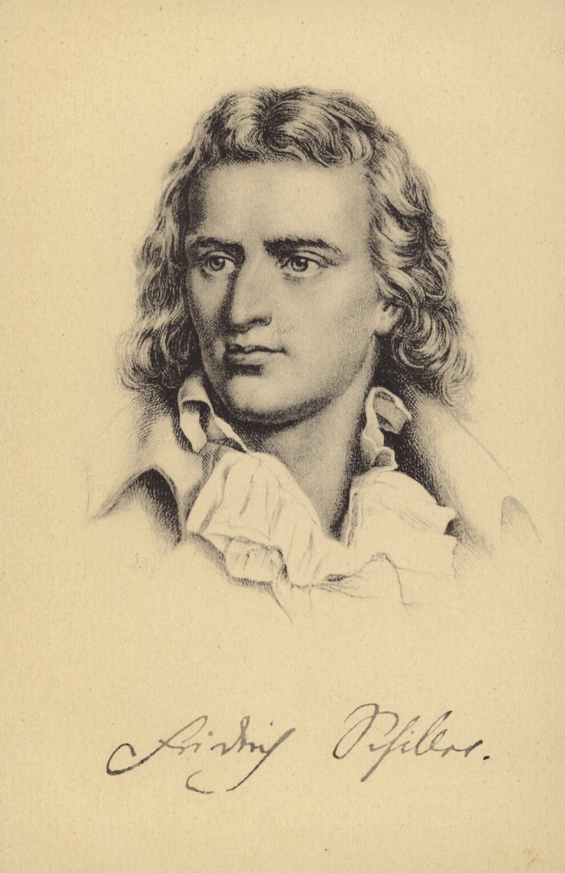 Friedrich von Schiller (1759-1805), poeta, filosofo, storico e drammaturgo tedesco (litografia) da German School