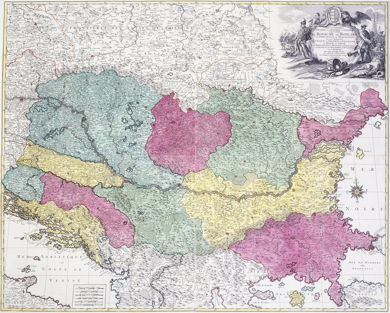 Mappa geografica del teatro di guerra, che mostra principalmente il Regno d