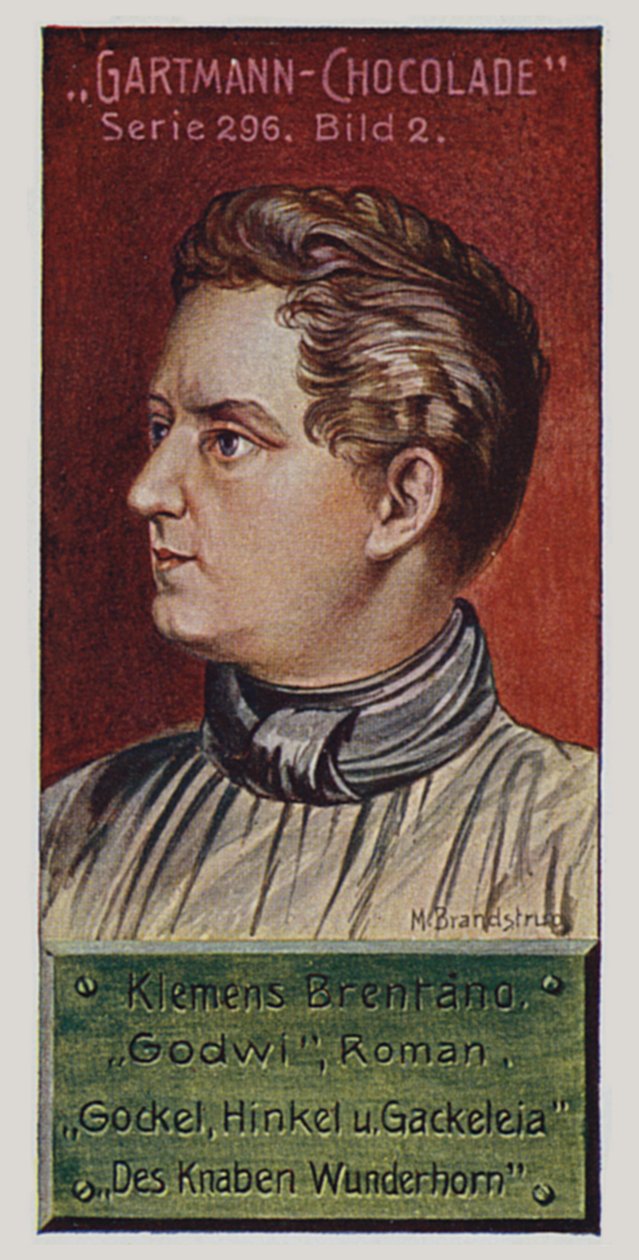 Romantici tedeschi: Klemens Brentano (litografia a colori) da German School