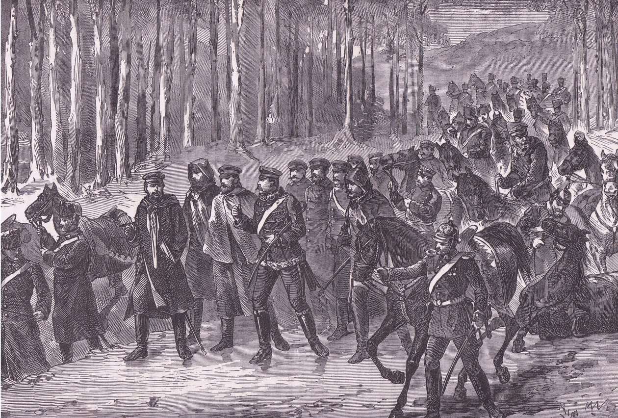 Cavalleria tedesca in viaggio verso Parigi, Cassells History of the War between France and Germany pubblicata da Cassell and Company Limited, c.1890 da German School