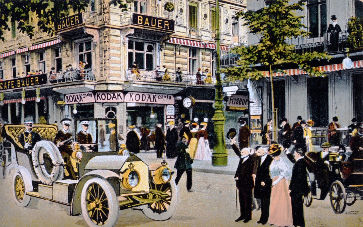 Cartolina tedesca che raffigura la parata del Kaiser Guglielmo II, c.1912 da German School