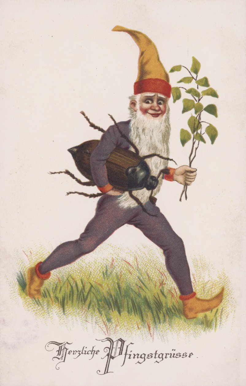 Biglietto di auguri per la Pentecoste o la Pentecoste. (chromolitho) da German School