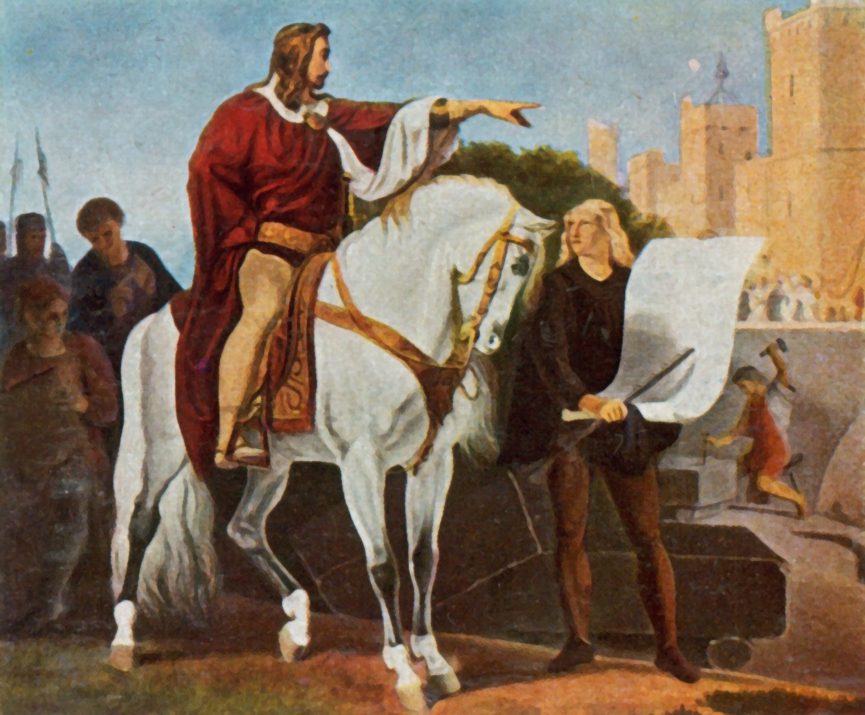 Enrico il Leone (litografia a colori ingrandita) da German School