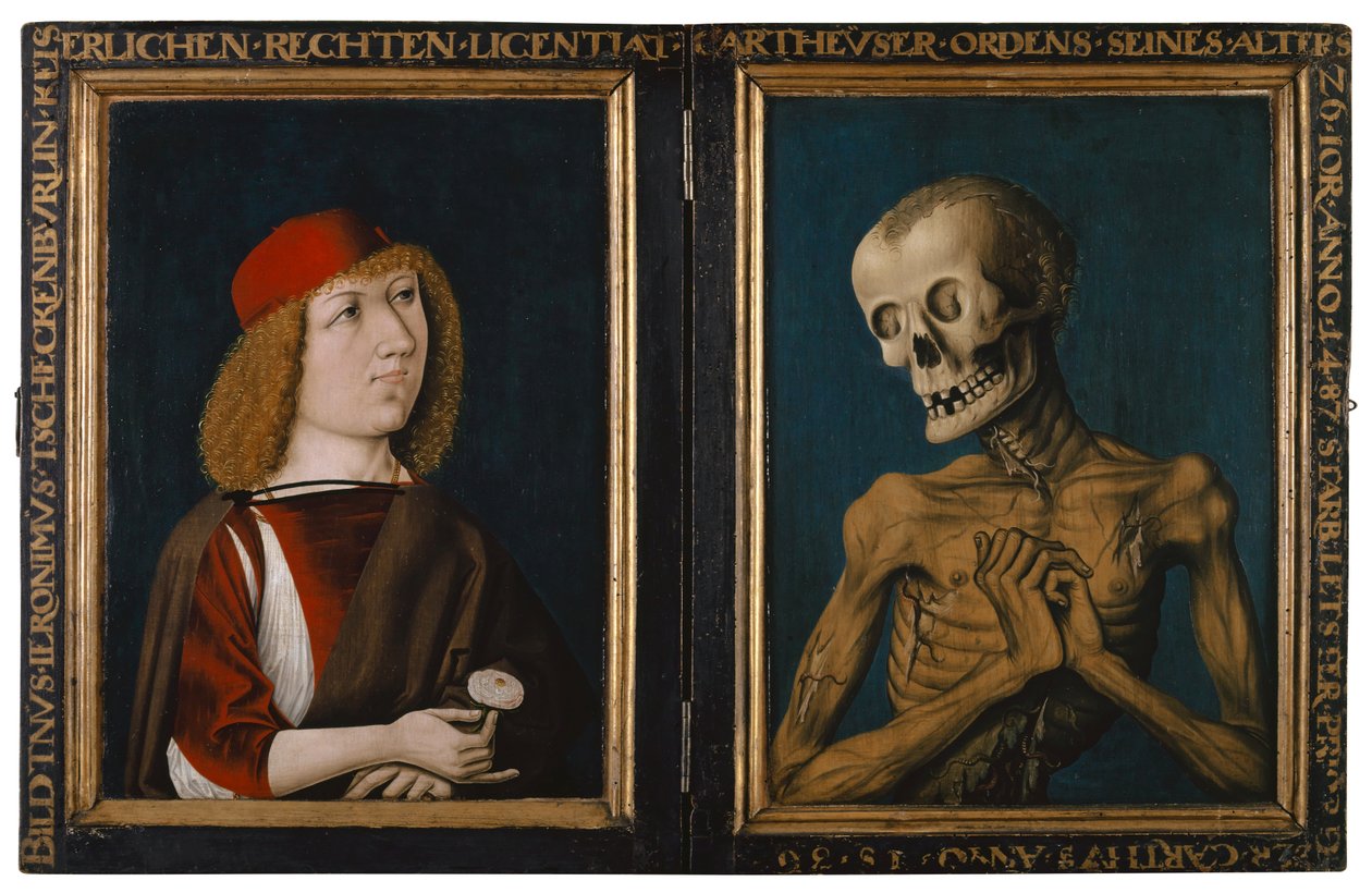 Hieronymus Tscheckenbürlin e la Personificazione della Morte, 1487 da German School