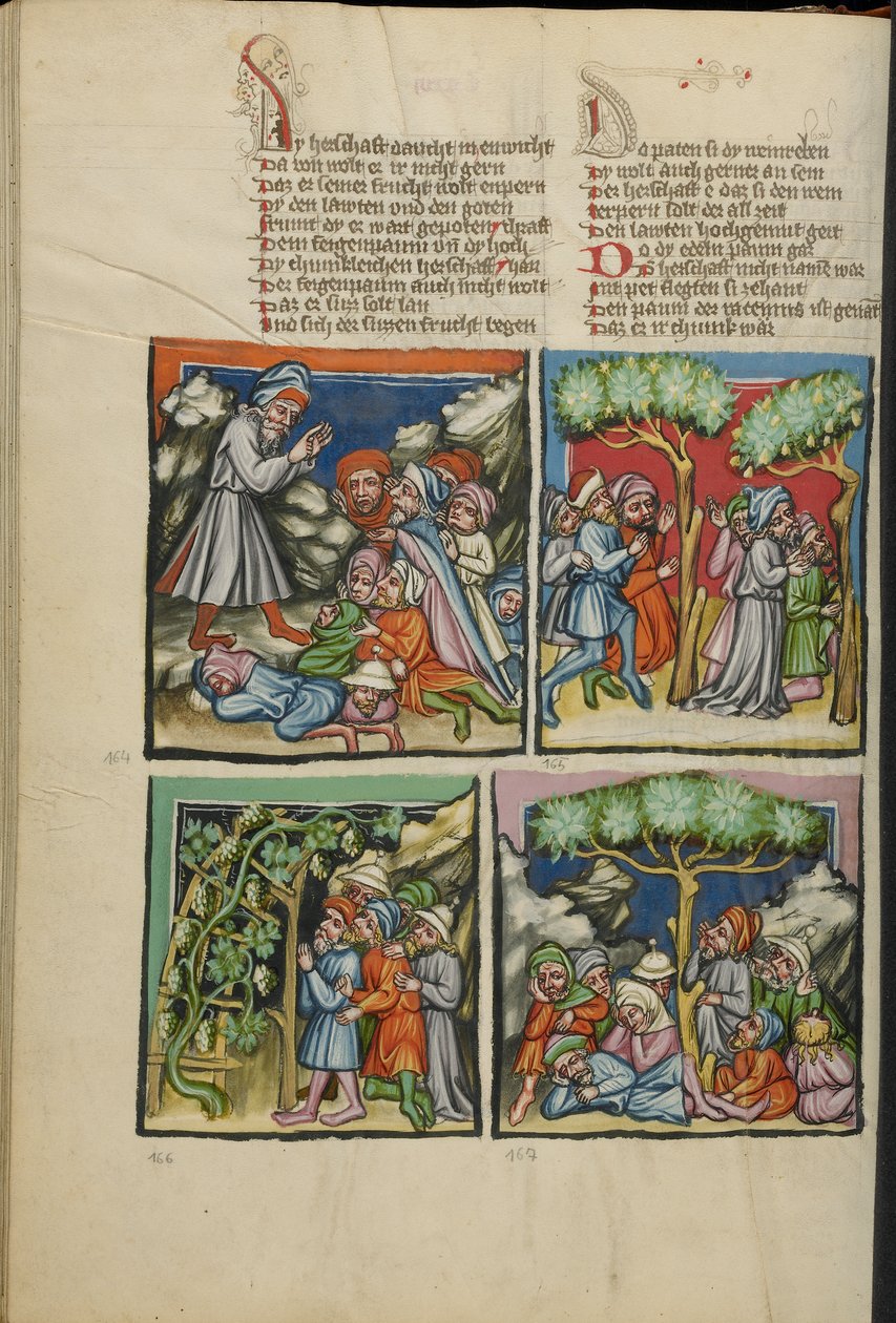 Illuminazioni dal Weltchronik Ms 33 fol. 135v, c.1400-10 da German School