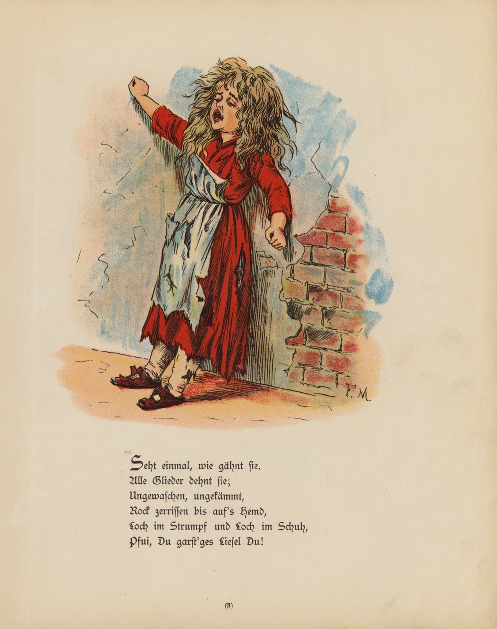 Illustrazione per Die Struwwel-Liese (litografia a colori) da German School