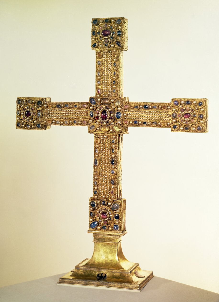 Croce imperiale del Sacro Romano Impero fatta di quercia ricoperta di placche d