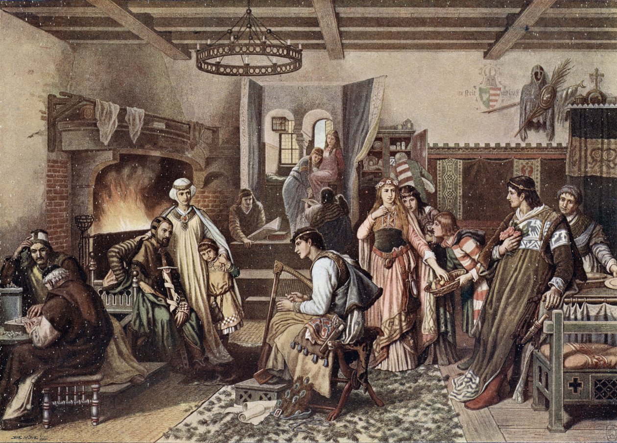 Nella grande sala di un castello in Germania da German School