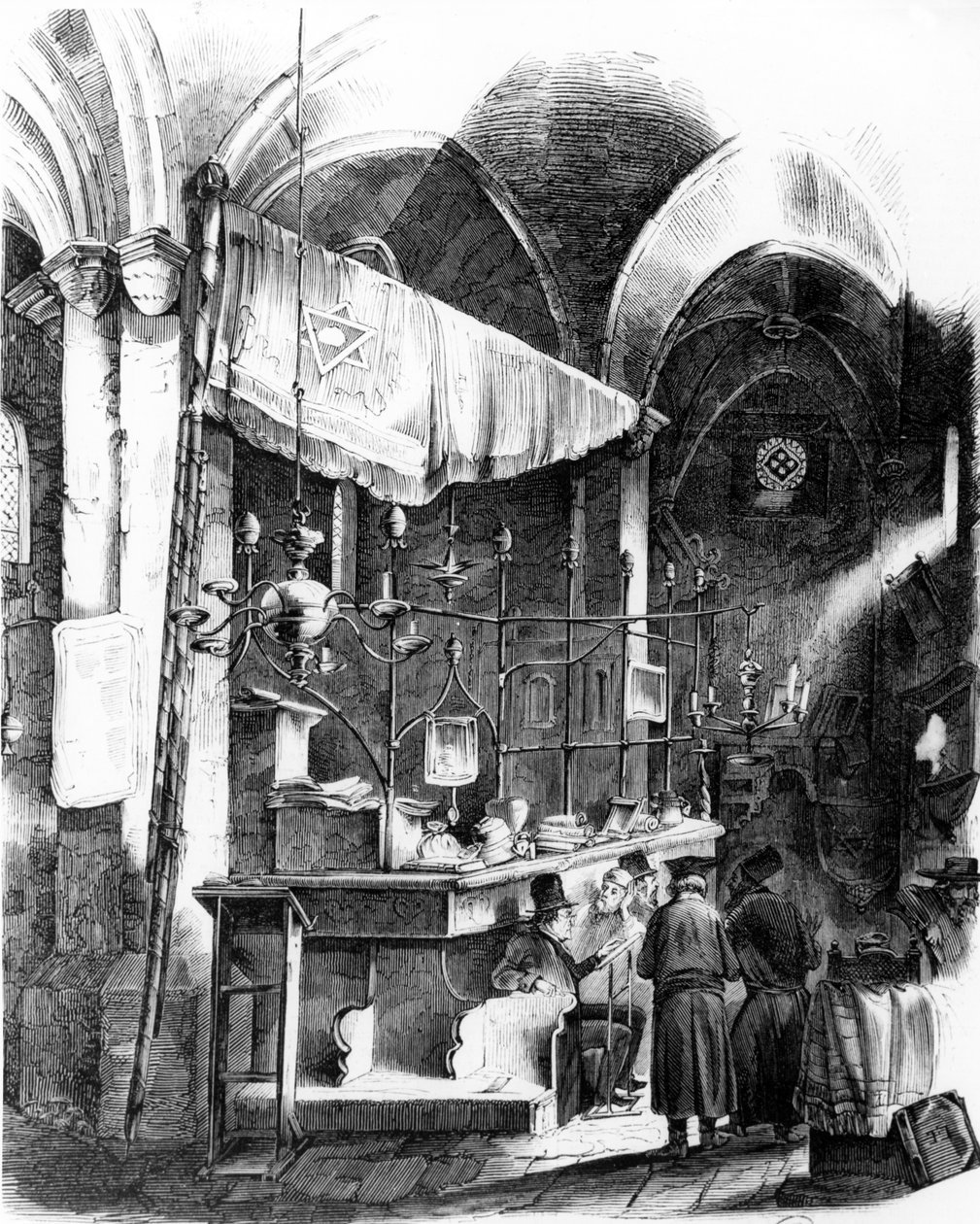 Interno della Altneuschule (Sinagoga Vecchia-Nuova), Praga da German School