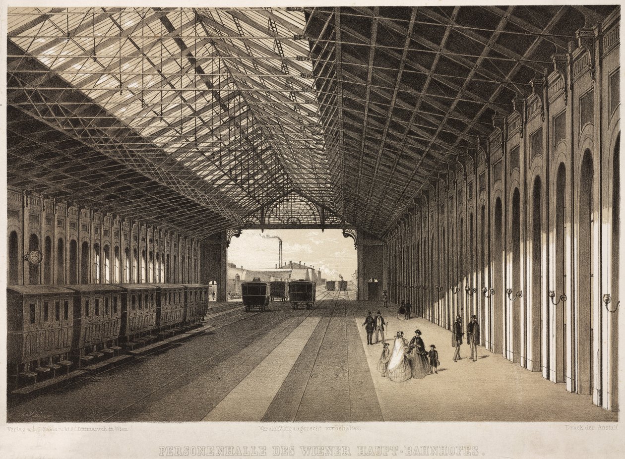 Interno della stazione ferroviaria centrale, Vienna da German School