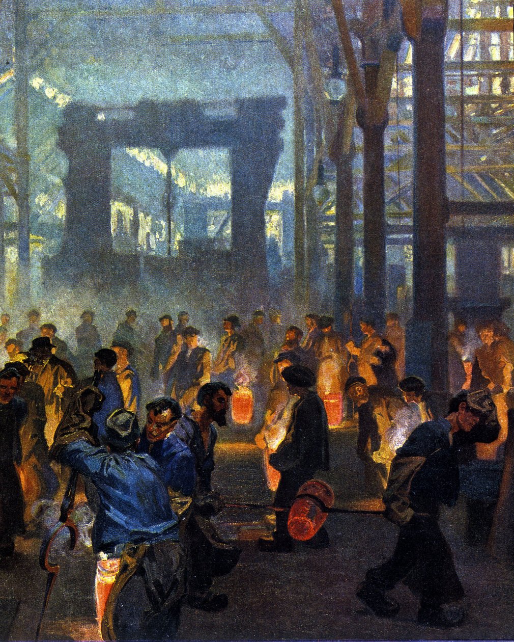 Interno di una fabbrica di metallurgia nel 1908. Da Jugend da German School