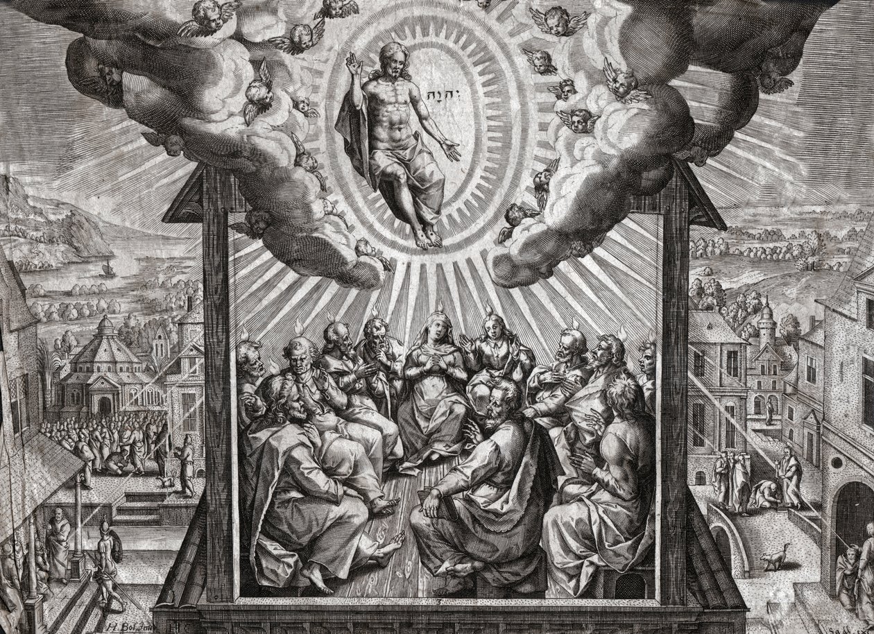 Gesù Cristo e gli apostoli (incisione) da German School