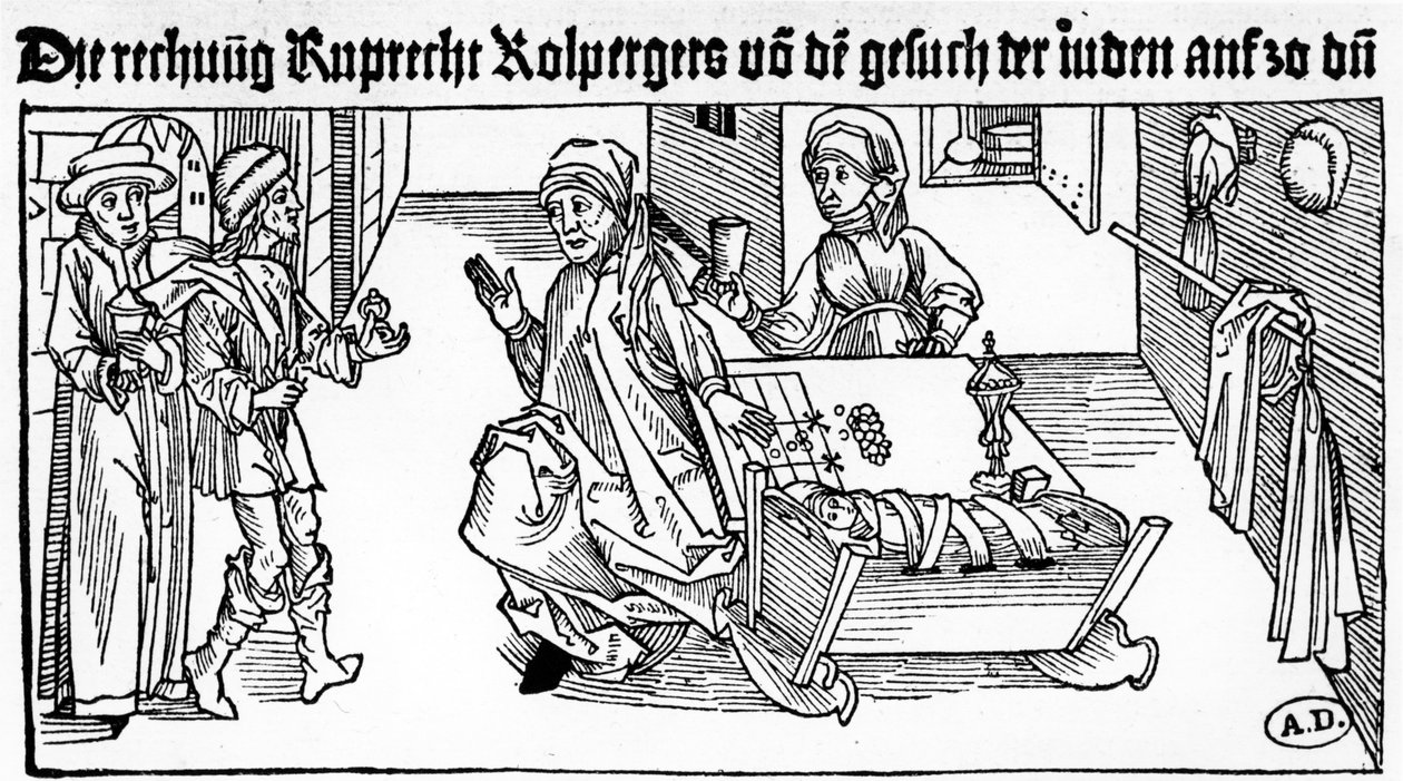 Banchiere ebreo con la sua famiglia che riceve clienti da German School