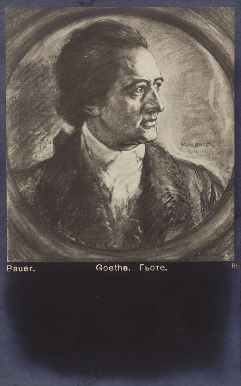 Johann Wolfgang von Goethe (1749-1832), poeta, romanziere e drammaturgo tedesco (litografia) da German School