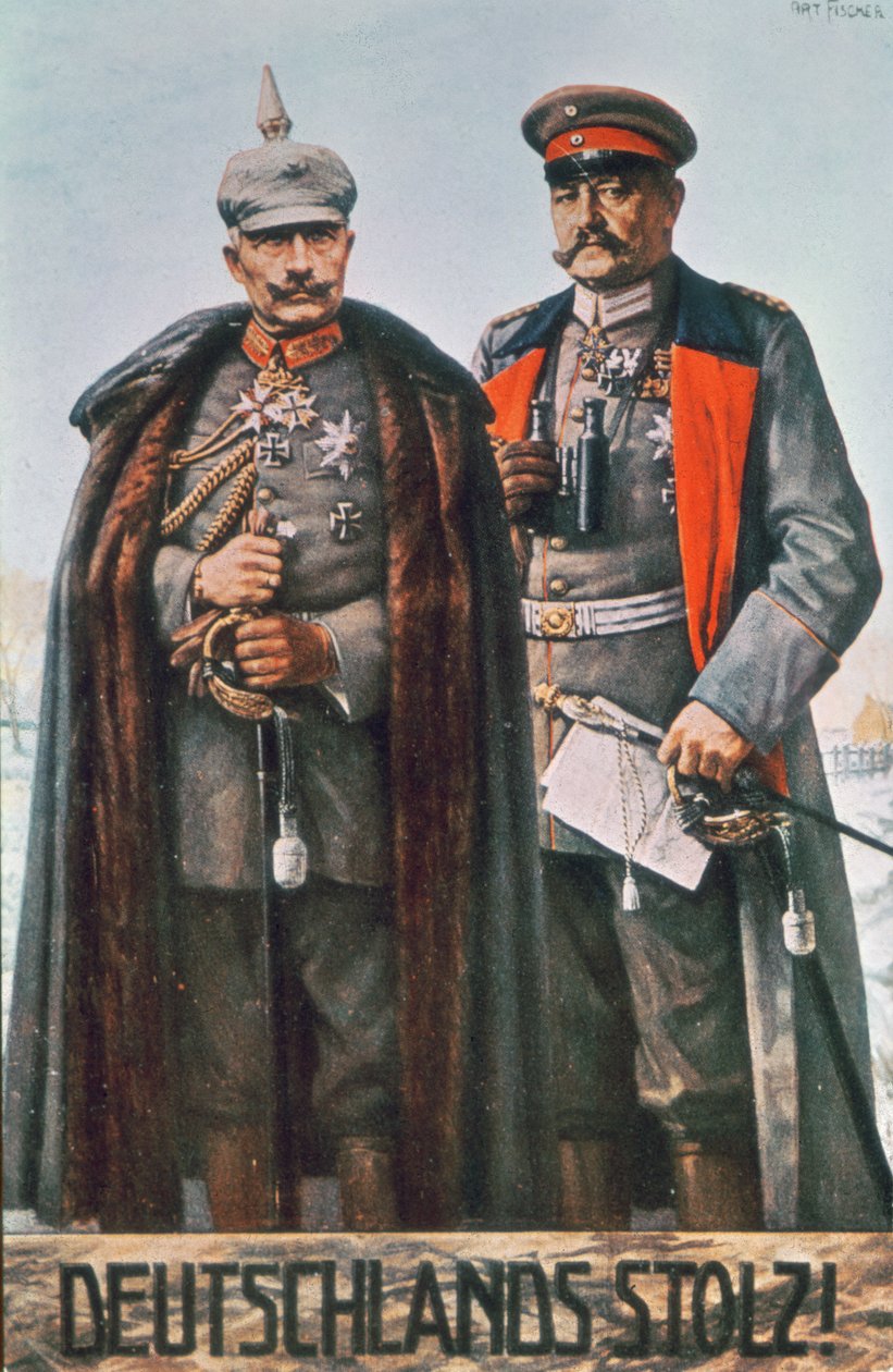 Kaiser Guglielmo II e il feldmaresciallo Hindenburg da German School
