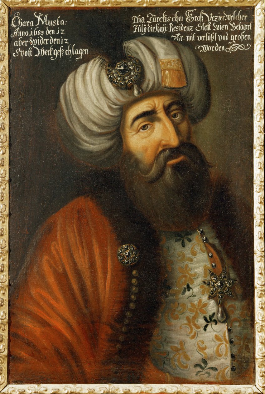 Kara Mustapha Pasha Gran Visir turco, ammiraglio della flotta turca, membro del consiglio dei Sultani... (olio su tela) da German School