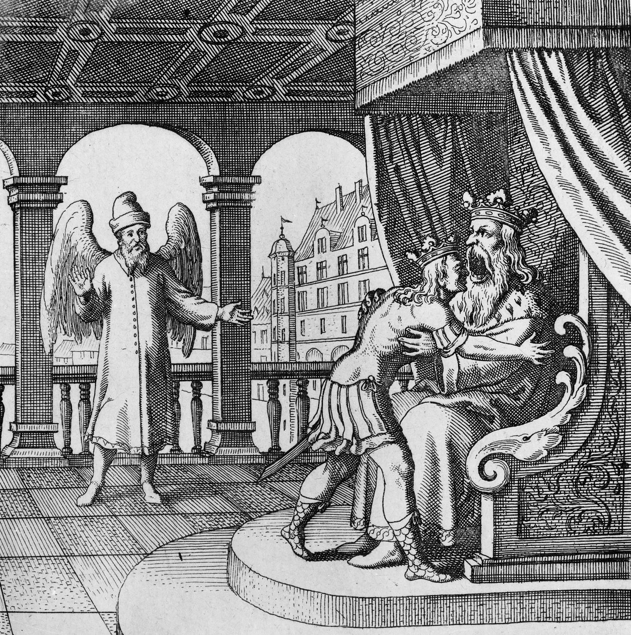 Re felice per il ritorno del principe dal Musaeum Hermeticum da German School
