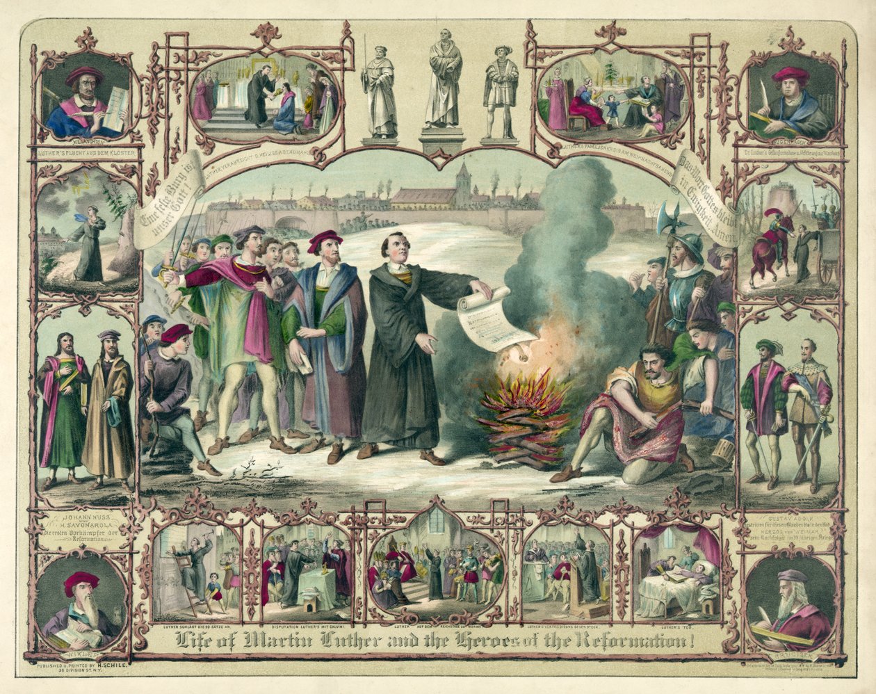Vita di Martin Lutero e Eroi della Riforma!, pub. 1874 da German School
