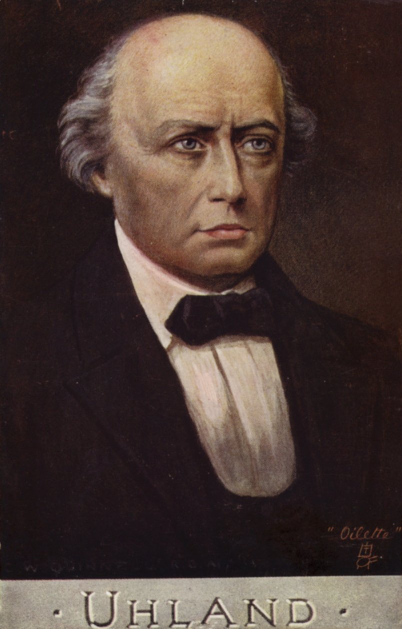 Ludwig Uhland (1787-1862), poeta e filologo tedesco (litografia a colori) da German School
