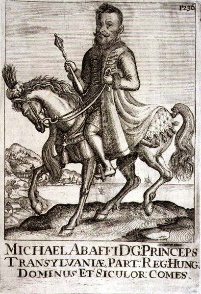 Michael Apafi (1632-90) Principe di Transilvania, illustrazione da un libro sulle campagne ottomane in Europa, inciso da Paul Furst (c.1605-66) da German School