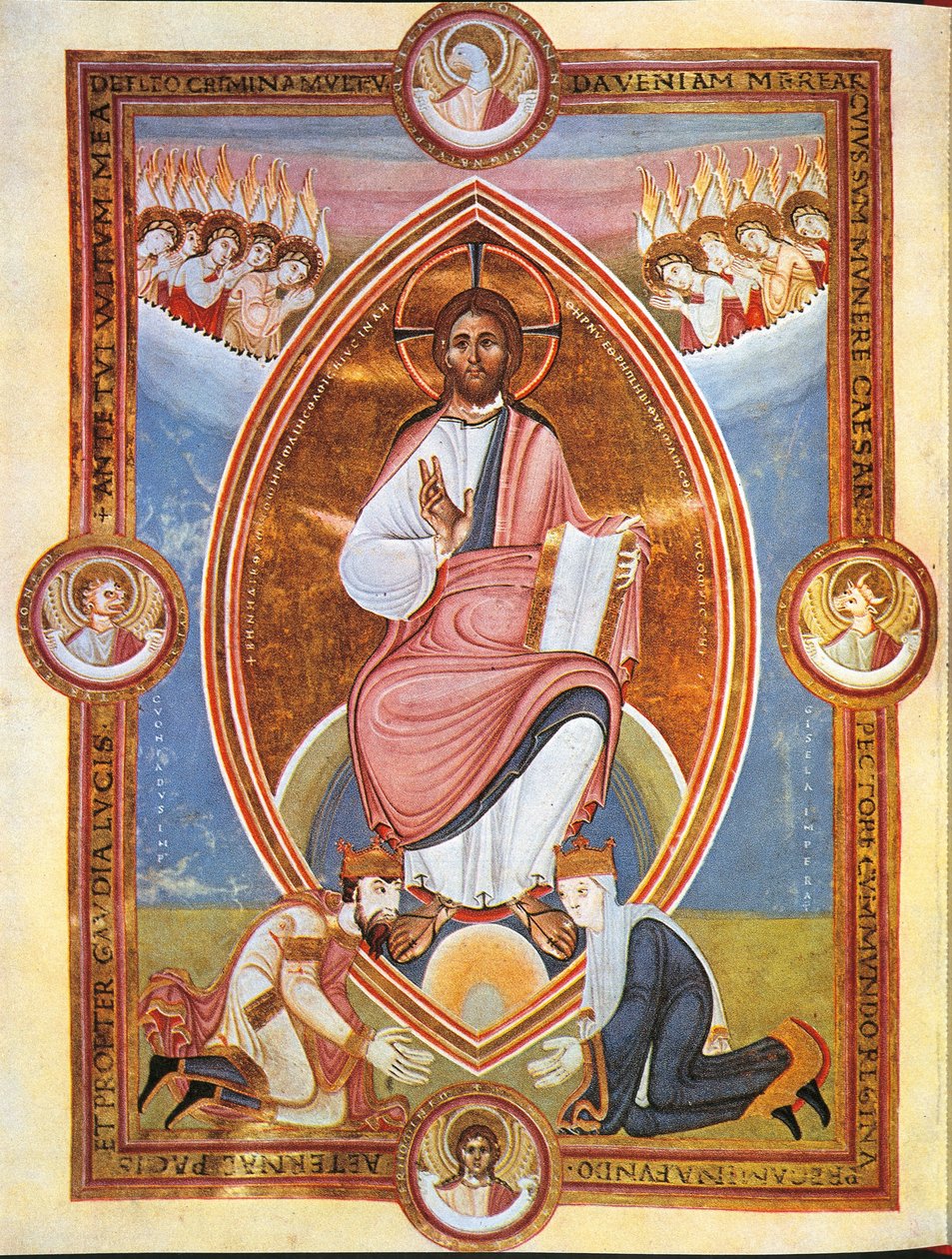 Miniatura che raffigura Cristo benedicente in un