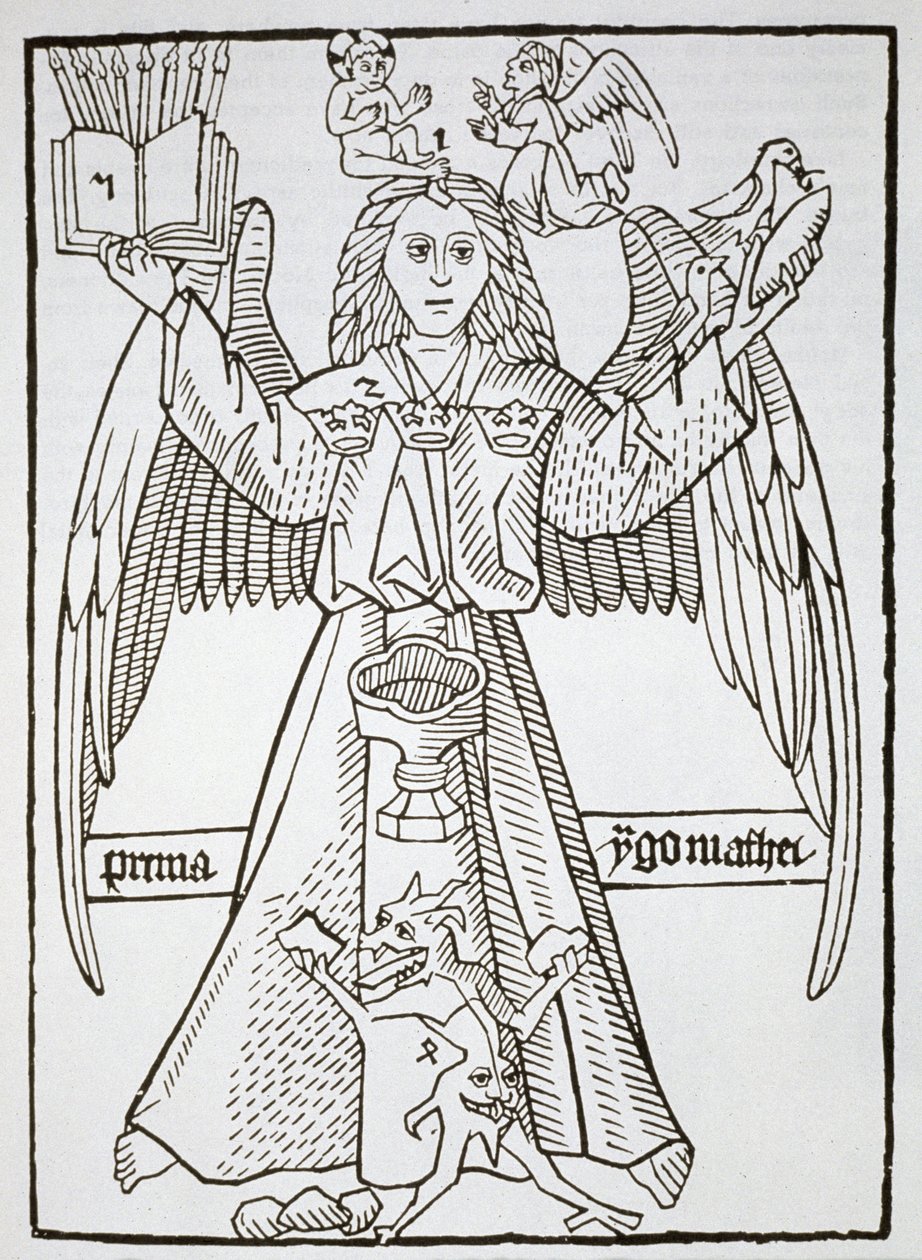 Figura Mnemonica, da Ars Memorandi, c.1470, (ristampata 1883) illustrata in una storia della magia pubblicata alla fine del XIX secolo da German School