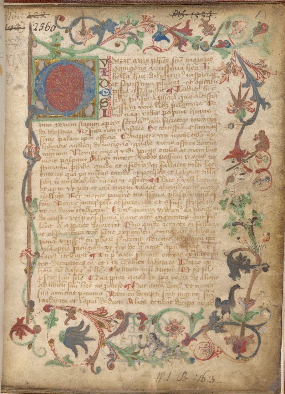 Ms Sloane 2560, f.1 dai Trattati Alchemici, fine XV secolo da German School