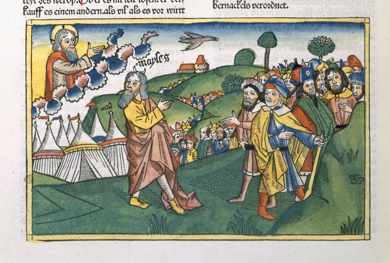 Numeri 1:1-20 Preparativi per il viaggio dal Monte Sinai, dalla Bibbia di Norimberga (Biblia Sacra Germanaica) da German School