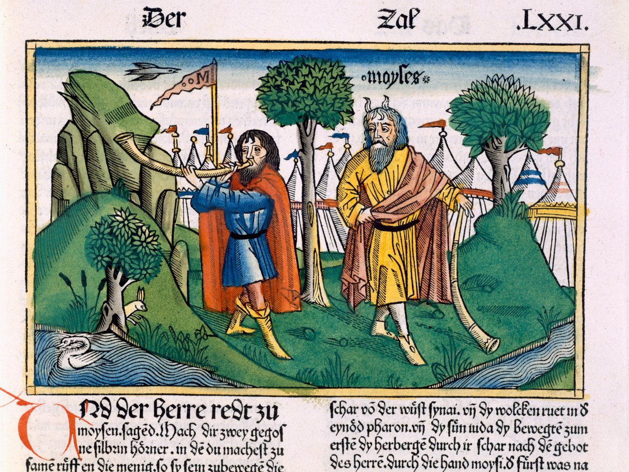 Numeri 2 Le assegnazioni del campo degli Israeliti, dalla Bibbia di Norimberga (Biblia Sacra Germanaica) da German School