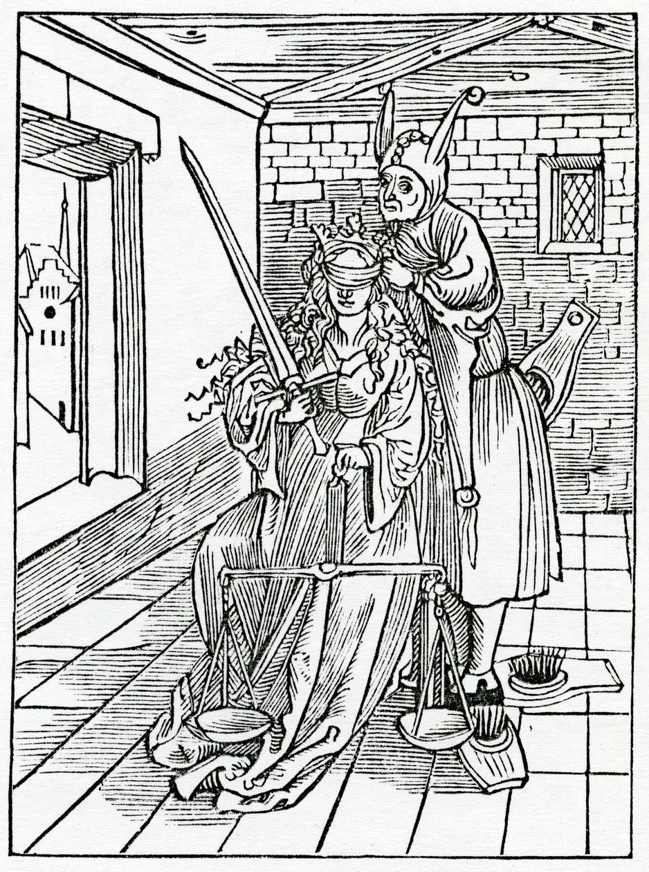 Dei grandi contendenti nella legge per cose di poco conto, illustrazione dalla traduzione inglese di Alexander Barclay di 