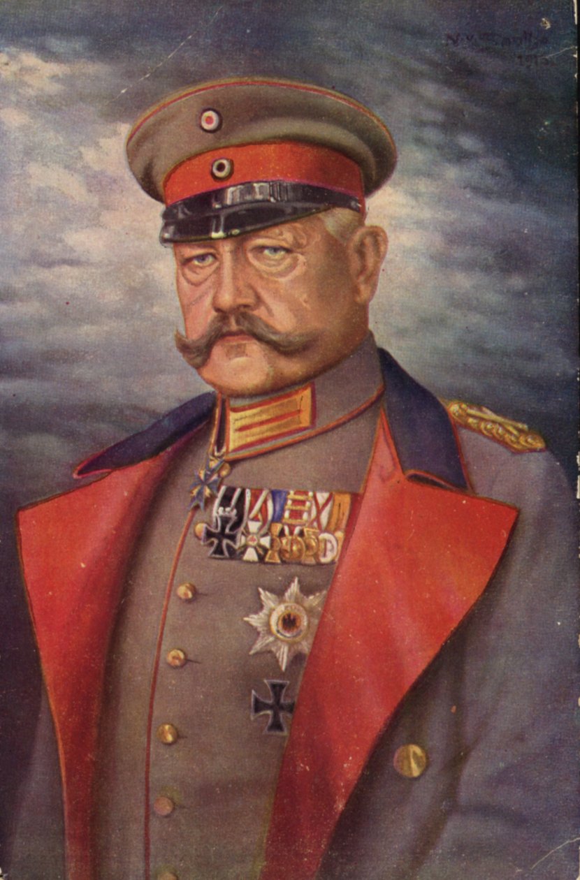 Paul von Hindenburg (litografia a colori) da German School