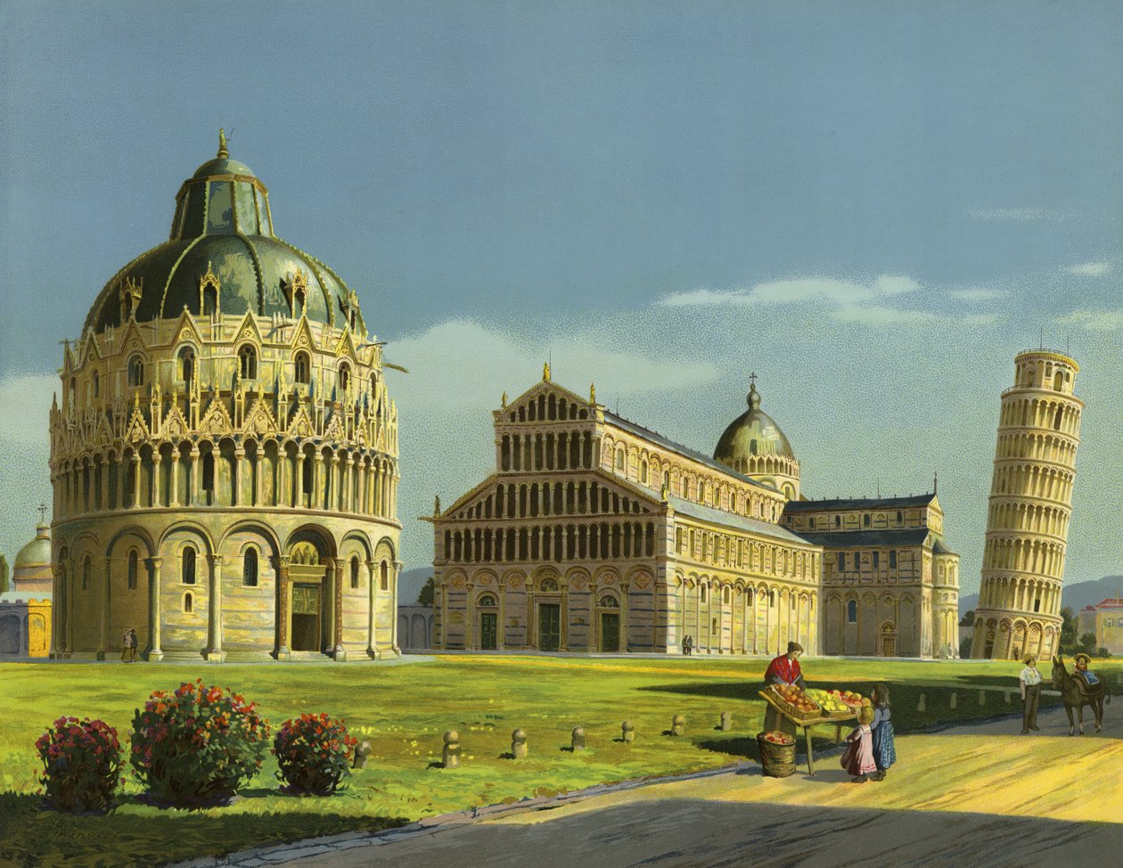 Pisa, Battistero, Cattedrale, Torre pendente (cromolito) da German School