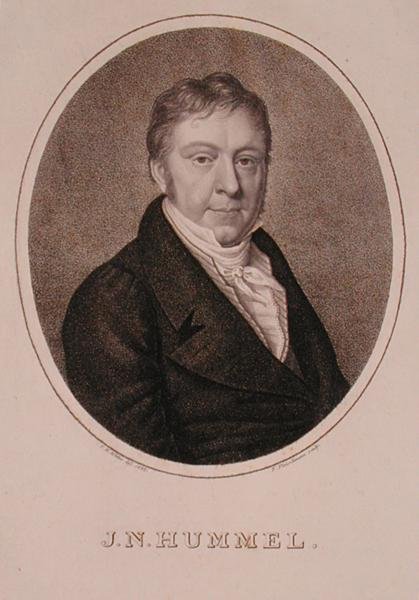 Ritratto di Johann Nepomuk Hummel inciso da F. Fleischmann da German School