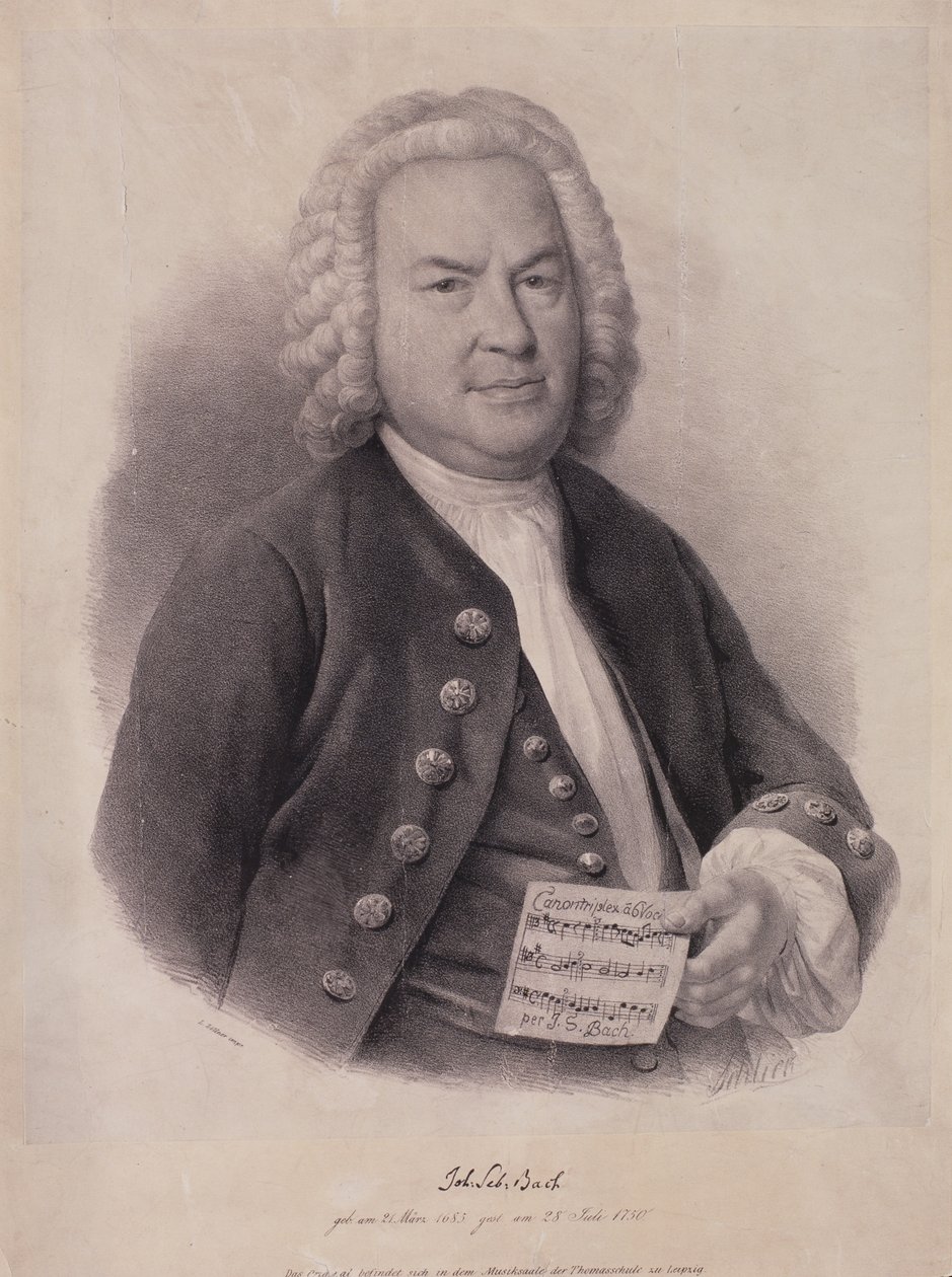 Ritratto di Johann Sebastian Bach (1685-1750) inciso da F.G. Schlick, 1840 da German School