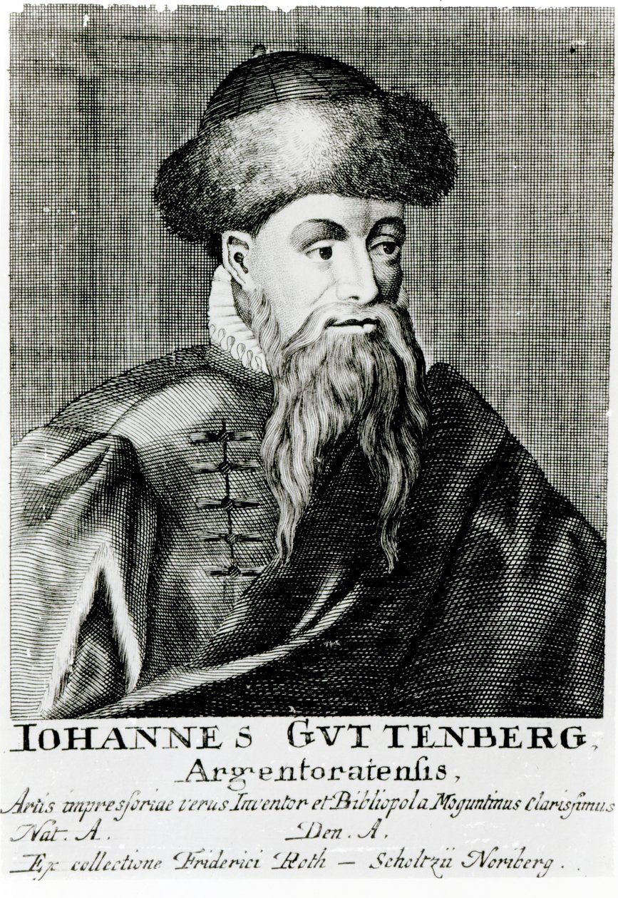 Ritratto di Johannes Gutenberg da German School