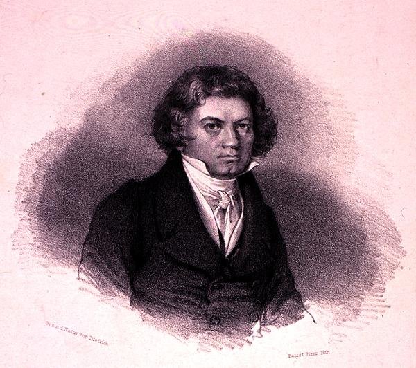 Ritratto di Ludwig van Beethoven (1770-1827) inciso da Faustin Herr da German School