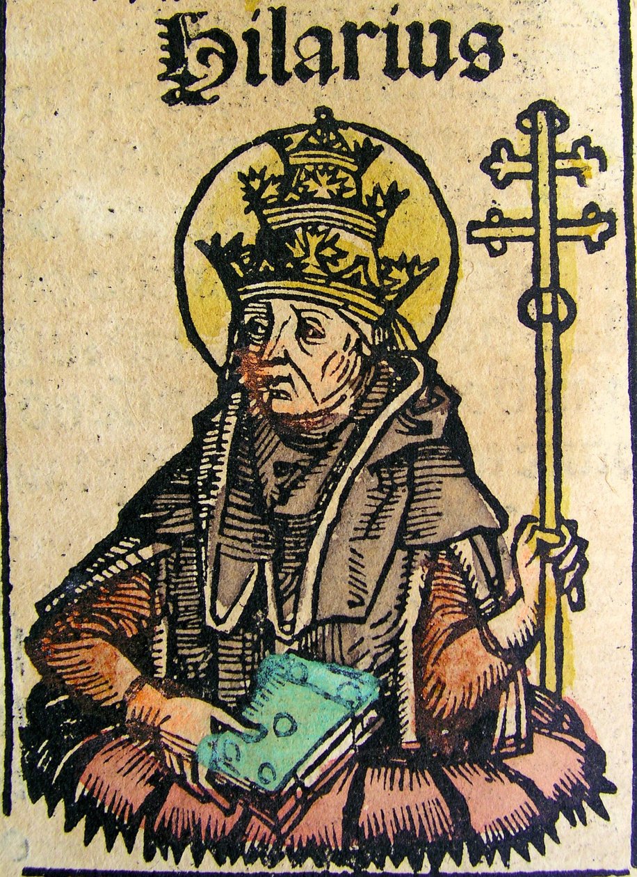 Ritratto di Papa Ilario, pubblicato nella Cronaca di Norimberga da German School