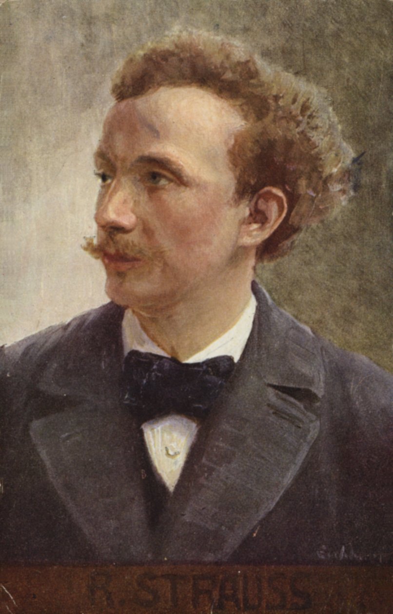 Ritratto di Richard Strauss (litografia a colori) da German School