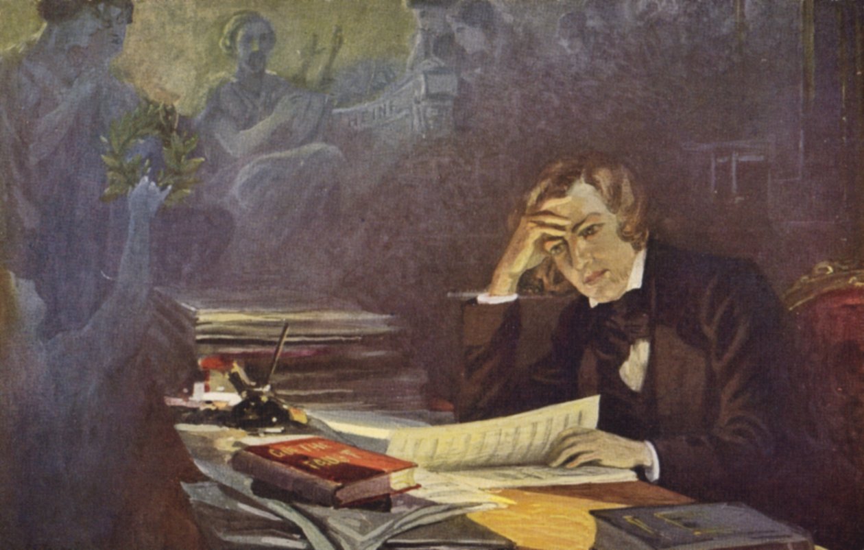 Ritratto di Robert Schumann (litografia a colori) da German School