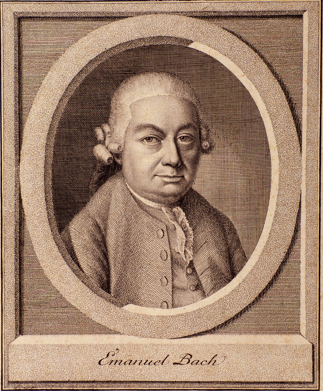 Ritratto di Carl Philipp Emanuel Bach, compositore tedesco, figlio di Johann Sebastian Bach da German School