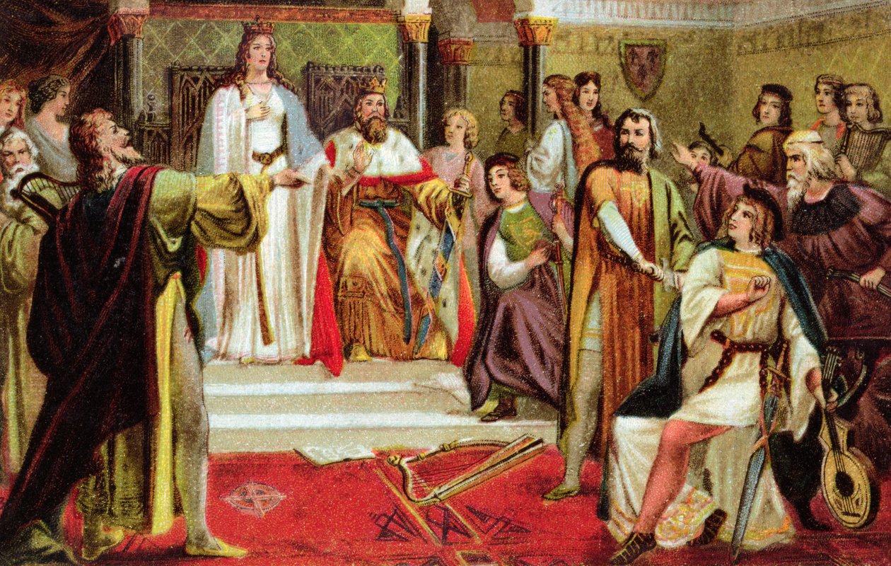 Cartolina con una scena da Tannhauser di Richard Wagner (1813-83), c.1900 da German School