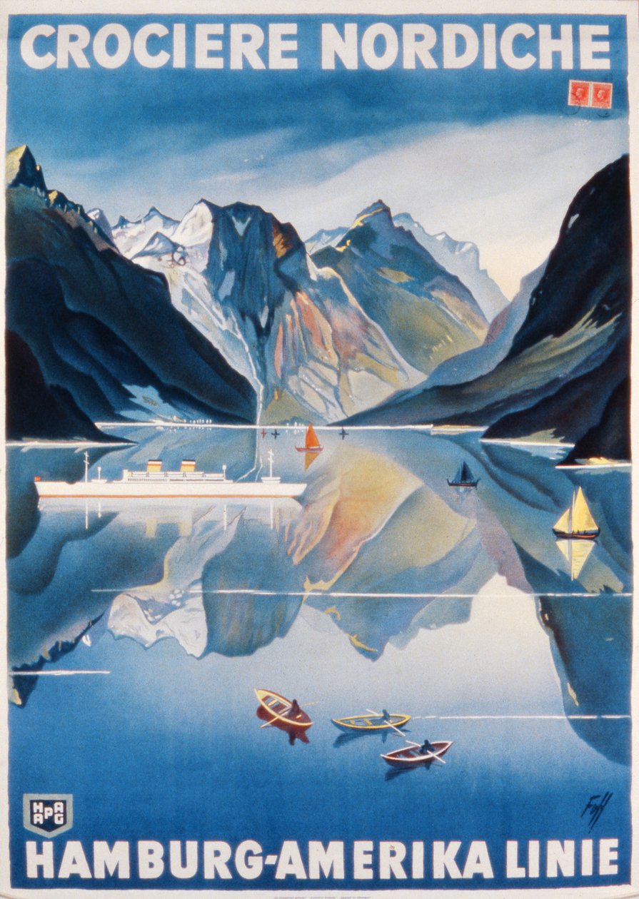 Poster pubblicitario della Hamburg-Amerika Linie da German School