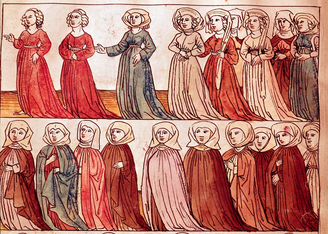 Processione delle donne di Boemia. Miniatura da 